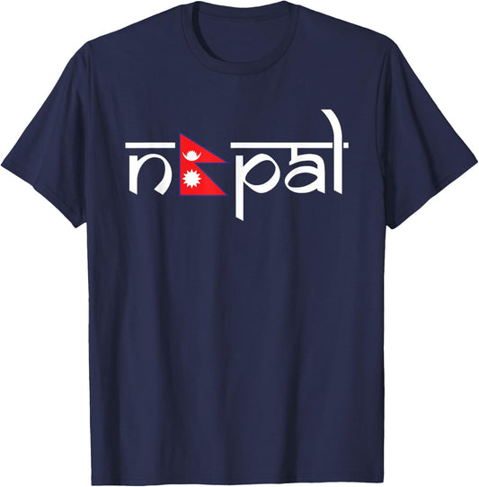 Nepal Flag T-Shirt - T-Shirt | Navy