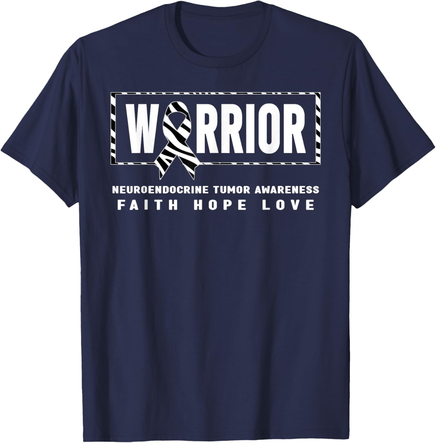 NET Cancer Warrior Shirt - Neuroendocrine Tumor Awareness T-Shirt - T-Shirt | Navy