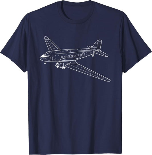 Vintage DC-3 Airplane Funny Aircraft Plane Lover Outfit Men T-Shirt - T-Shirt | Navy
