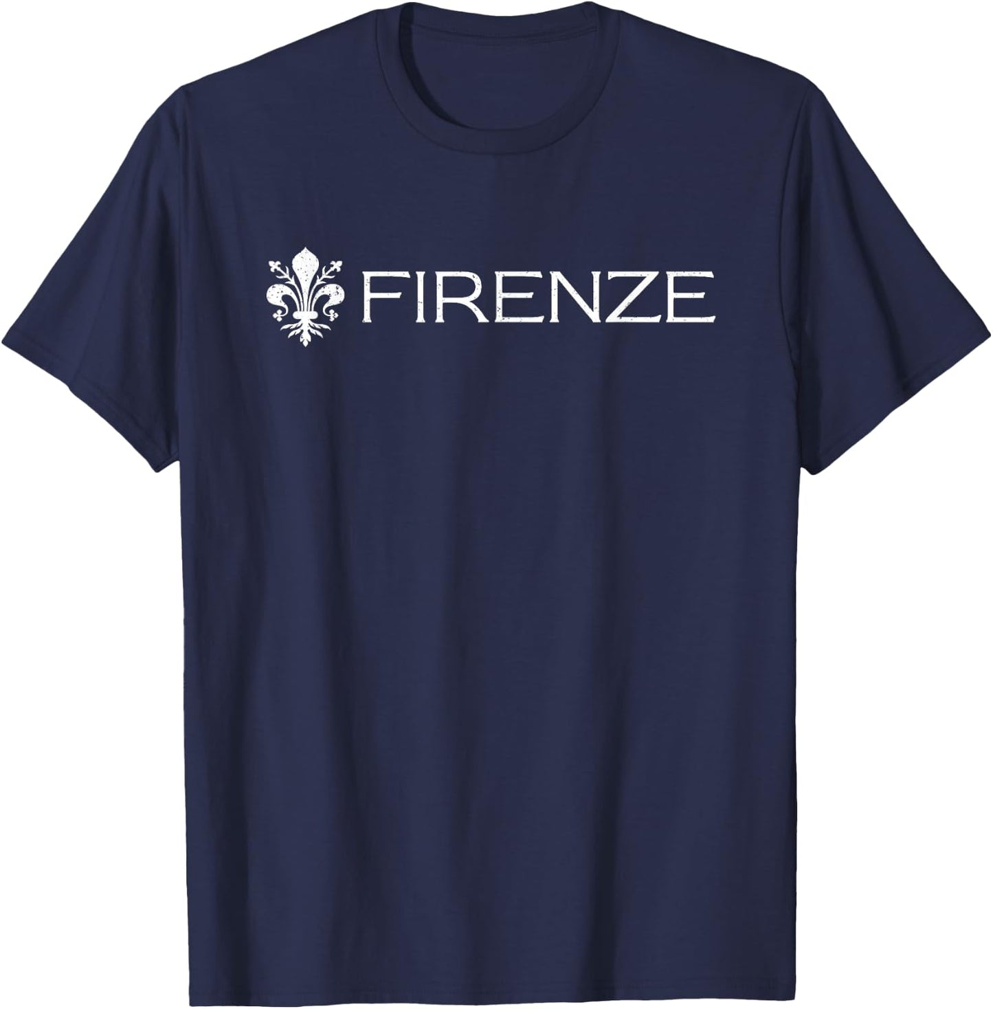 Flag of Florence Italy Tuscany Firenze Emblem Arms Symbol T-Shirt - T-Shirt | Navy
