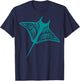 Manta Ray Hawaii Tribal Stingray Fish Ocean Biologist T-Shirt - T-Shirt | Navy