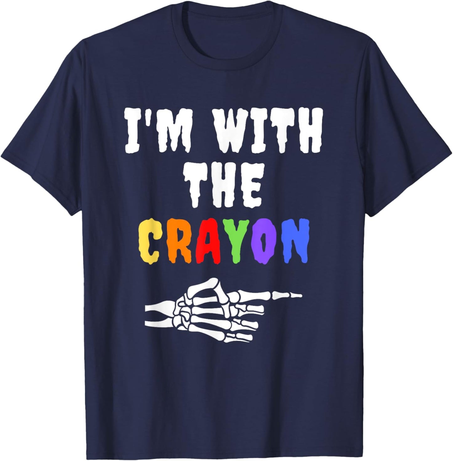 Halloween Shirt Funny Vintage Retro I'm With the Crayon T-Shirt - T-Shirt | Navy