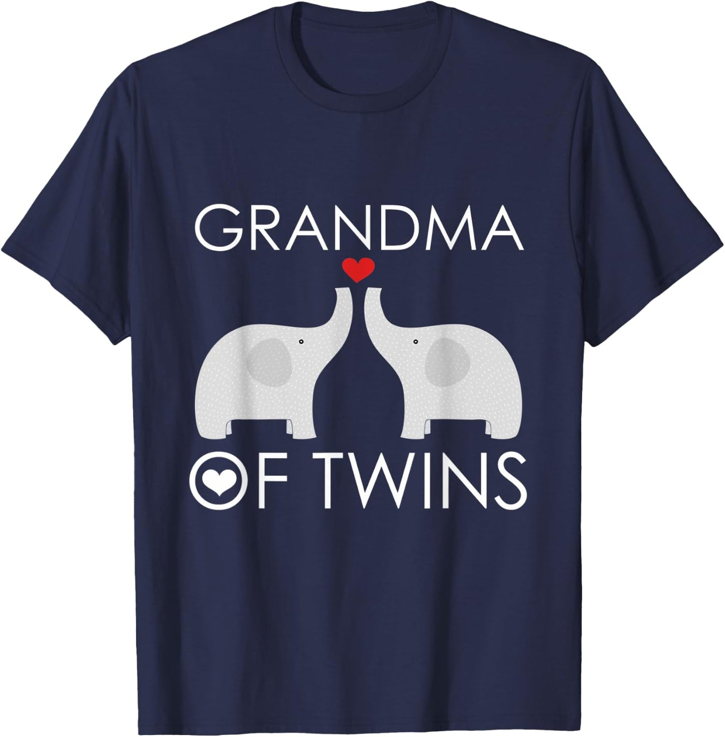 Grandma of Twins Grandmother Gifts Pregnancy Blessed T-Shirt - T-Shirt | Navy