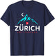 Switzerland Zurich With Starry Night T-Shirt - T-Shirt | Navy