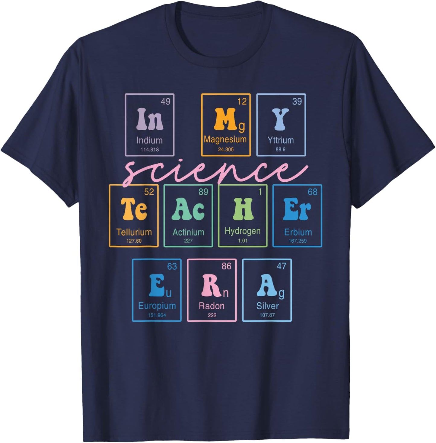 In My Science Teacher Era Funny Science Teacher T-Shirt - T-Shirt | Navy