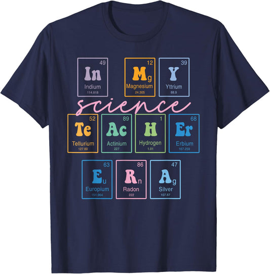 In My Science Teacher Era Funny Science Teacher T-Shirt - T-Shirt | Navy