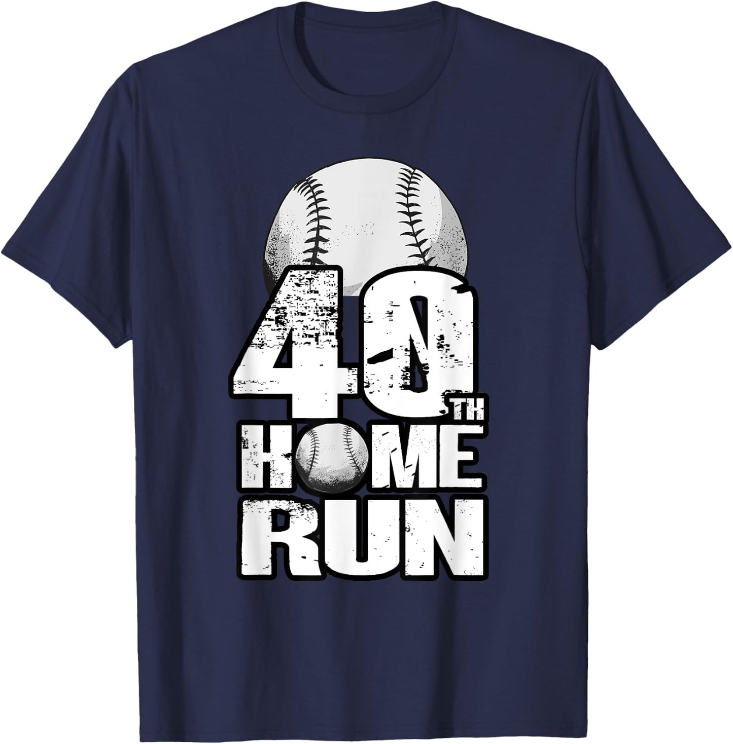 40 Years Old Vintage Baseball 40th Birthday T-Shirt - T-Shirt | Navy