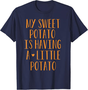 My Sweet Potato Is Having A Little Potato I Yam Pregnancy T-Shirt - T-Shirt | Navy
