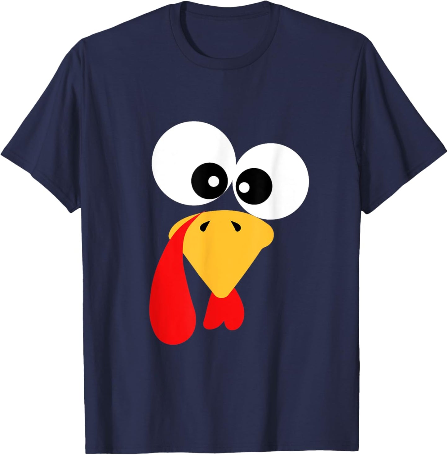 Thanksgiving Turkey Face Family Costume Kids Funny Turkey T-Shirt - T-Shirt | Navy