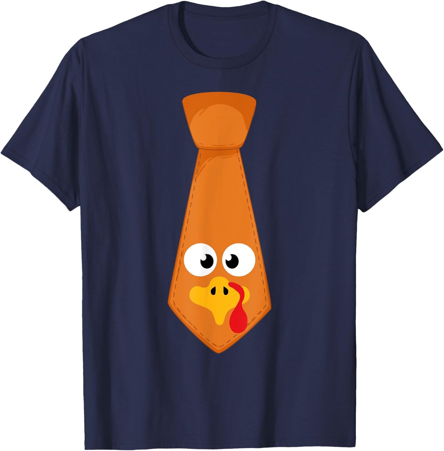 Thanksgiving costume tie with funny turkey face T-Shirt - T-Shirt | Navy