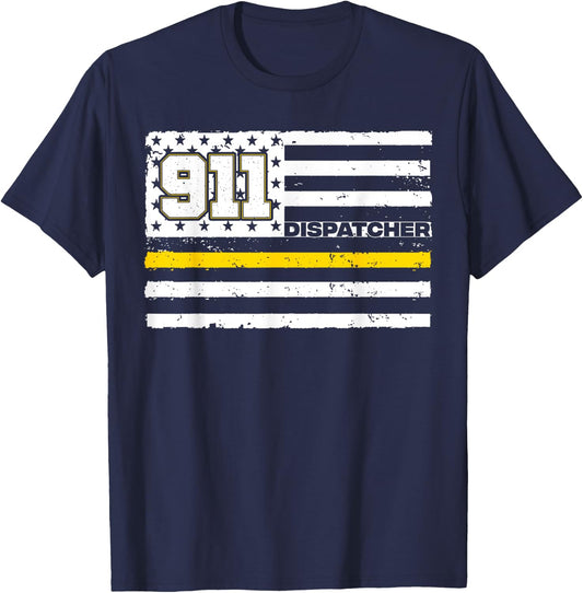 Funny 911 Dispatcher Art Men Women Dispatcher Appreciation T-Shirt - T-Shirt | Navy