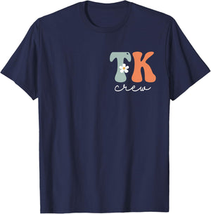 TK Crew Retro Groovy Vintage Women Happy First Day Of School T-Shirt - T-Shirt | Navy