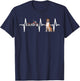 Motorcycle American Staffordshire Terrier Heartbeat Dog Men Women Kids T-Shirt - T-Shirt | Navy