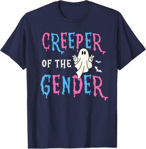 Keeper of Gender Halloween Funny Creeper Gender Reveal Party T-Shirt - T-Shirt | Navy