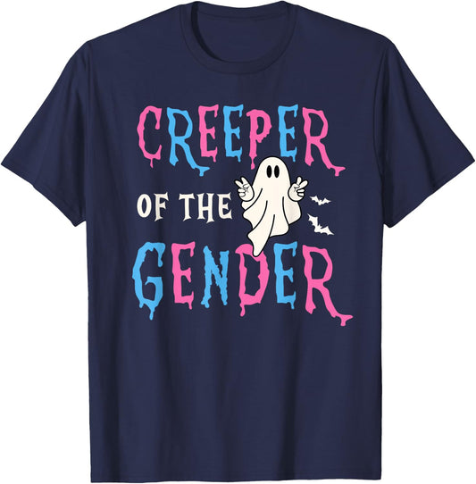 Keeper of Gender Halloween Funny Creeper Gender Reveal Party T-Shirt - T-Shirt | Navy