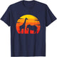 Elephant Giraffe Vintage Animal Lover Zoo Africa Animals T-Shirt - T-Shirt | Navy