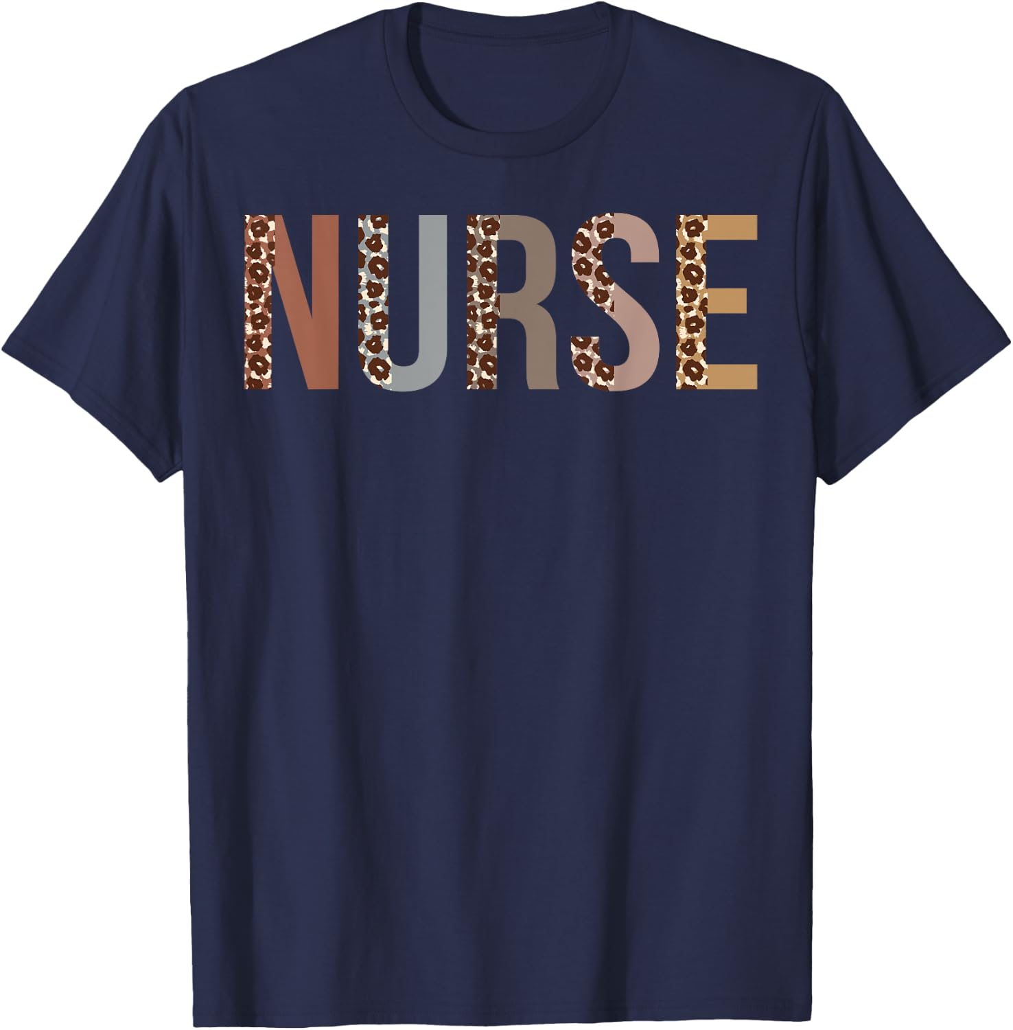 Leopard Nurse Day Appreciation Nurse Week For Work T-Shirt - T-Shirt | Navy
