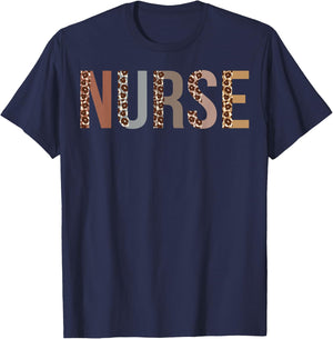 Leopard Nurse Day Appreciation Nurse Week For Work T-Shirt - T-Shirt | Navy