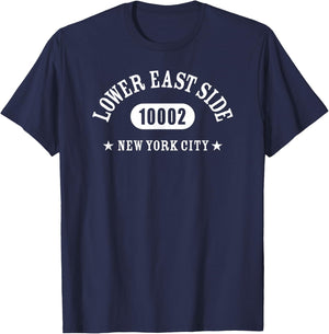 LOWER EAST SIDE NEW YORK CITY 10002 / NYC Athletic Design T-Shirt - T-Shirt | Navy