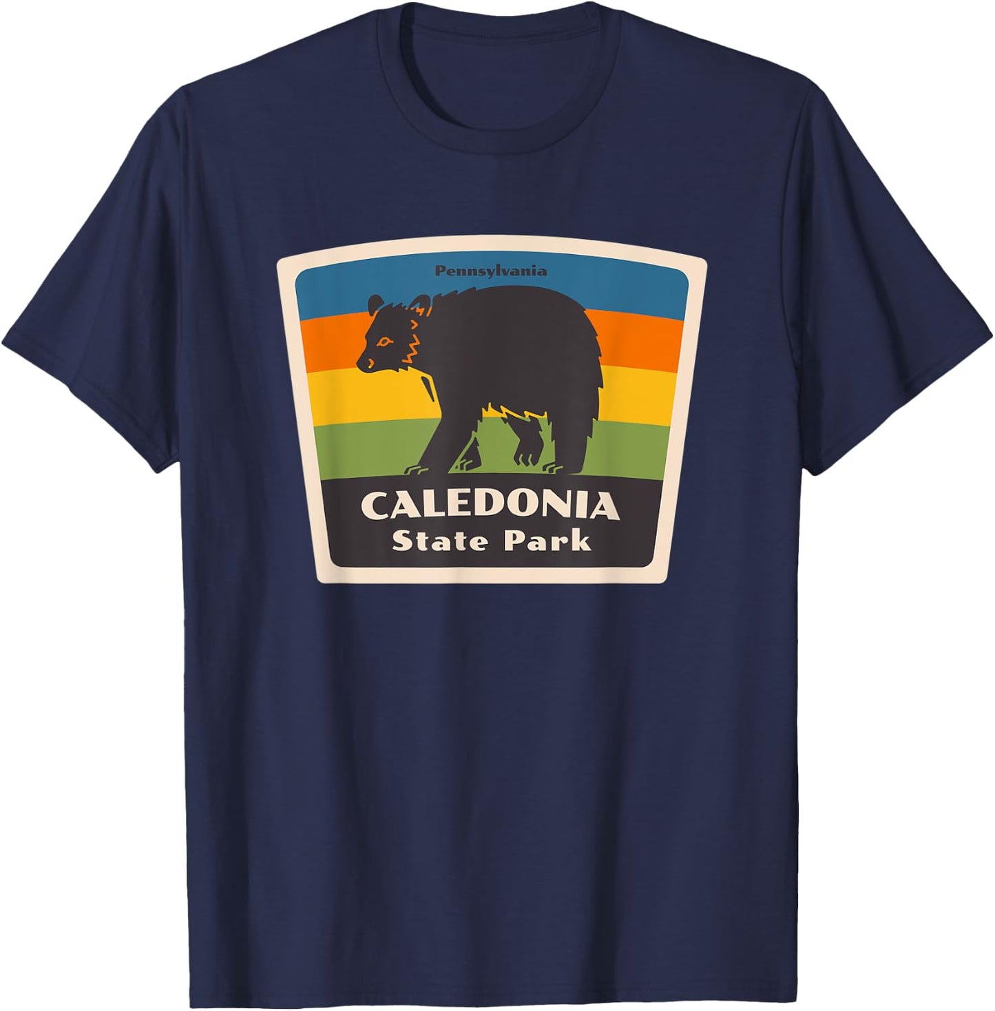 Retro Caledonia State Park Pennsylvania Bear PA Souvenir T-Shirt - T-Shirt | Navy