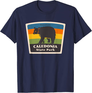 Retro Caledonia State Park Pennsylvania Bear PA Souvenir T-Shirt - T-Shirt | Navy