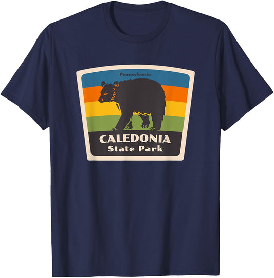 Retro Caledonia State Park Pennsylvania Bear PA Souvenir T-Shirt - T-Shirt | Navy