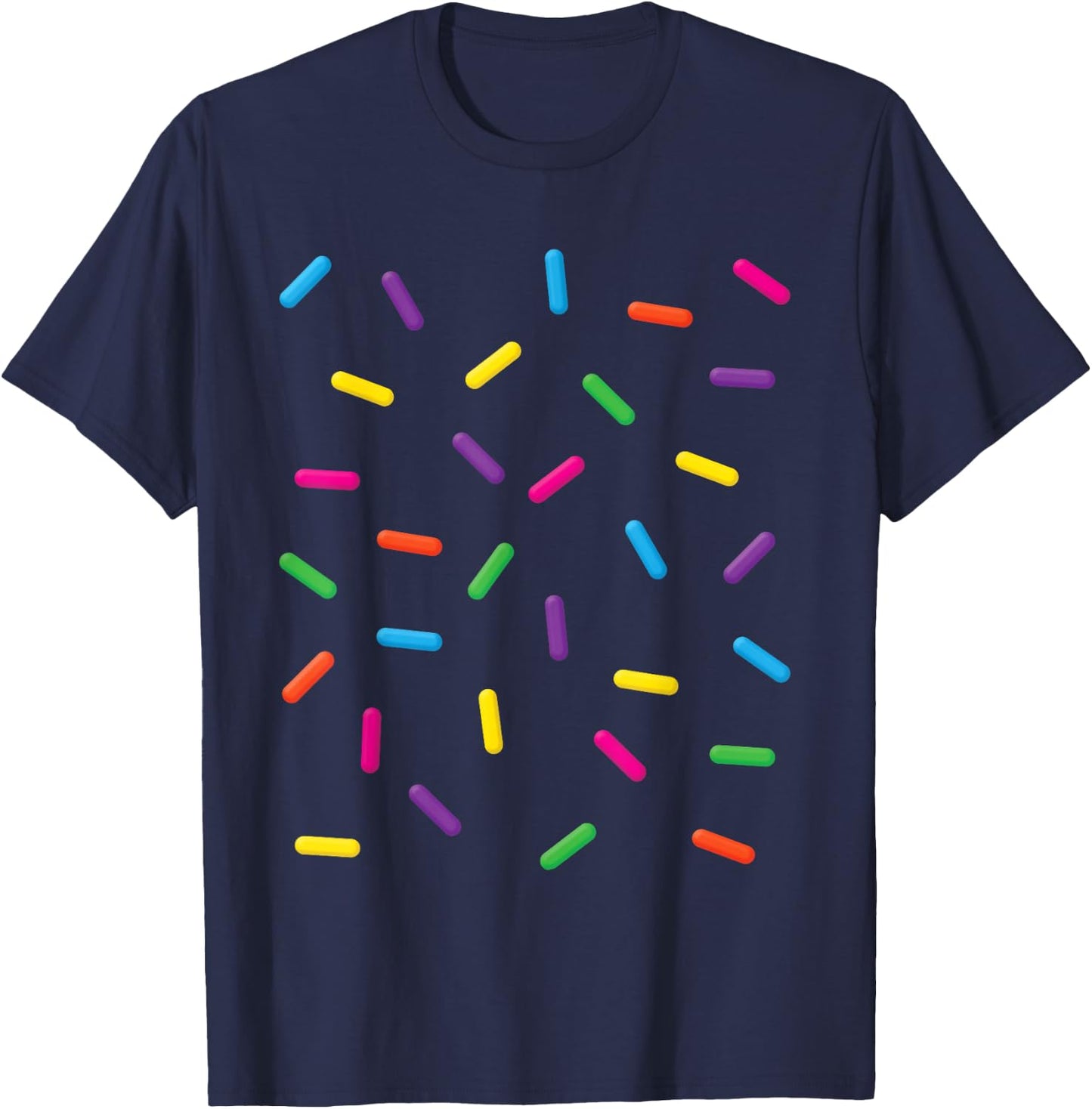 Funny Ice Cream Rainbow Sprinkles Jimmies Halloween Costume Women Kids T-Shirt - T-Shirt | Navy