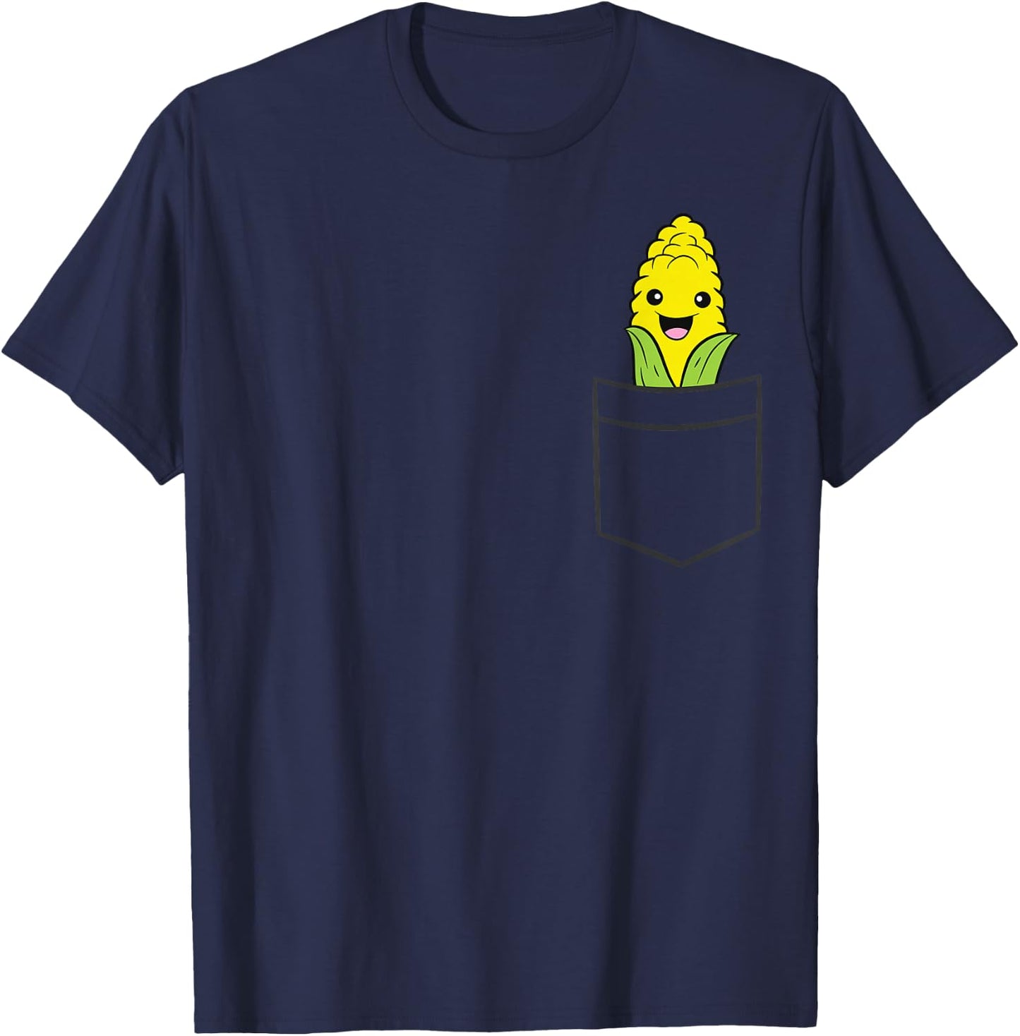 Sweet Corn In The Pocket Vegetable Cute Corn T-Shirt - T-Shirt | Navy