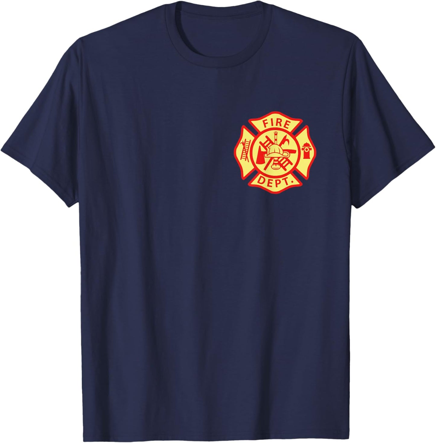Fire Department Logo Uniform Fireman Symbol Firefighter Gear T-Shirt - T-Shirt | Navy