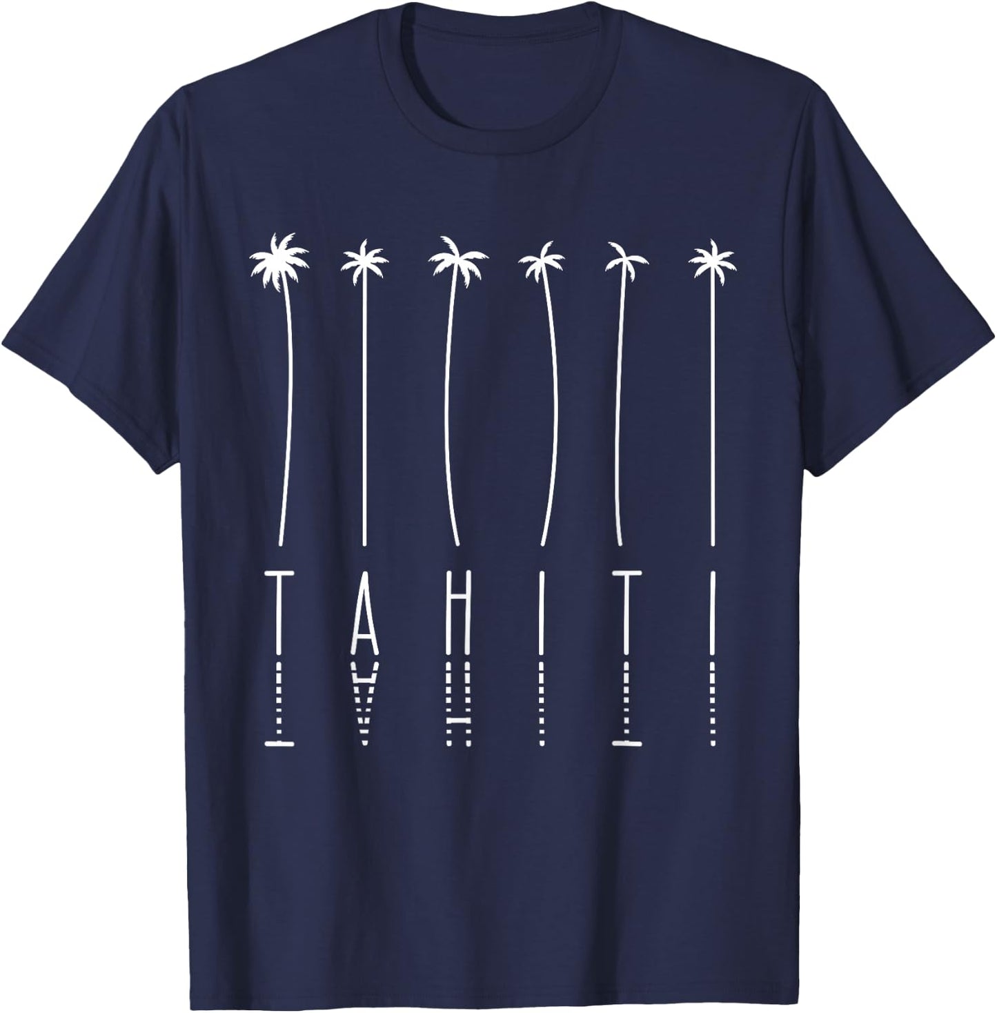 Palm Tree Vacation - Island Tahiti T-Shirt - T-Shirt | Navy