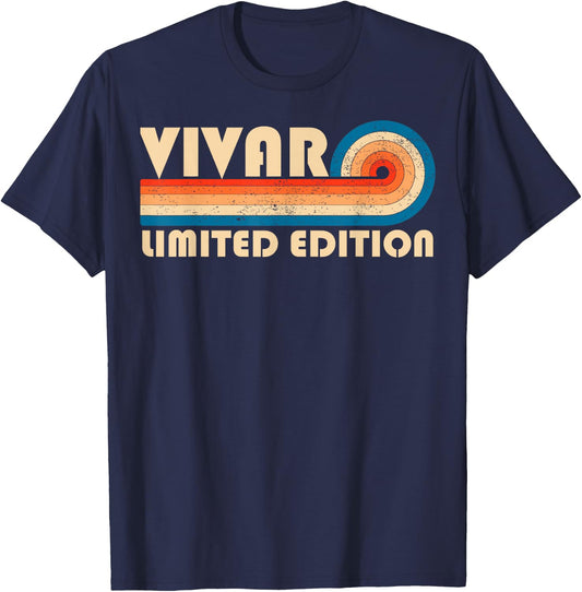 VIVAR Surname Retro Vintage 80s 90s Birthday Reunion T-Shirt - T-Shirt | Navy
