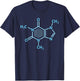 Caffeine Molecule Coffee T Shirt Coffee Chemical Formula T-Shirt - T-Shirt | Navy