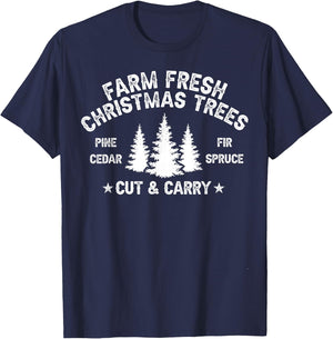 Farm Fresh Christmas Trees T-Shirt - T-Shirt | Navy