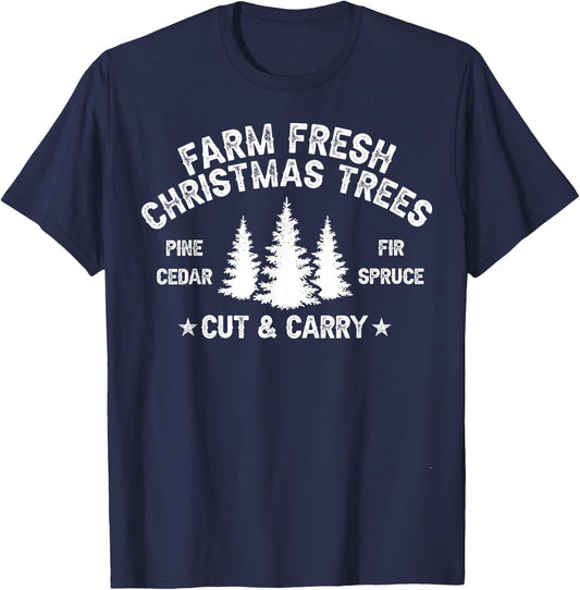 Farm Fresh Christmas Trees T-Shirt - T-Shirt | Navy