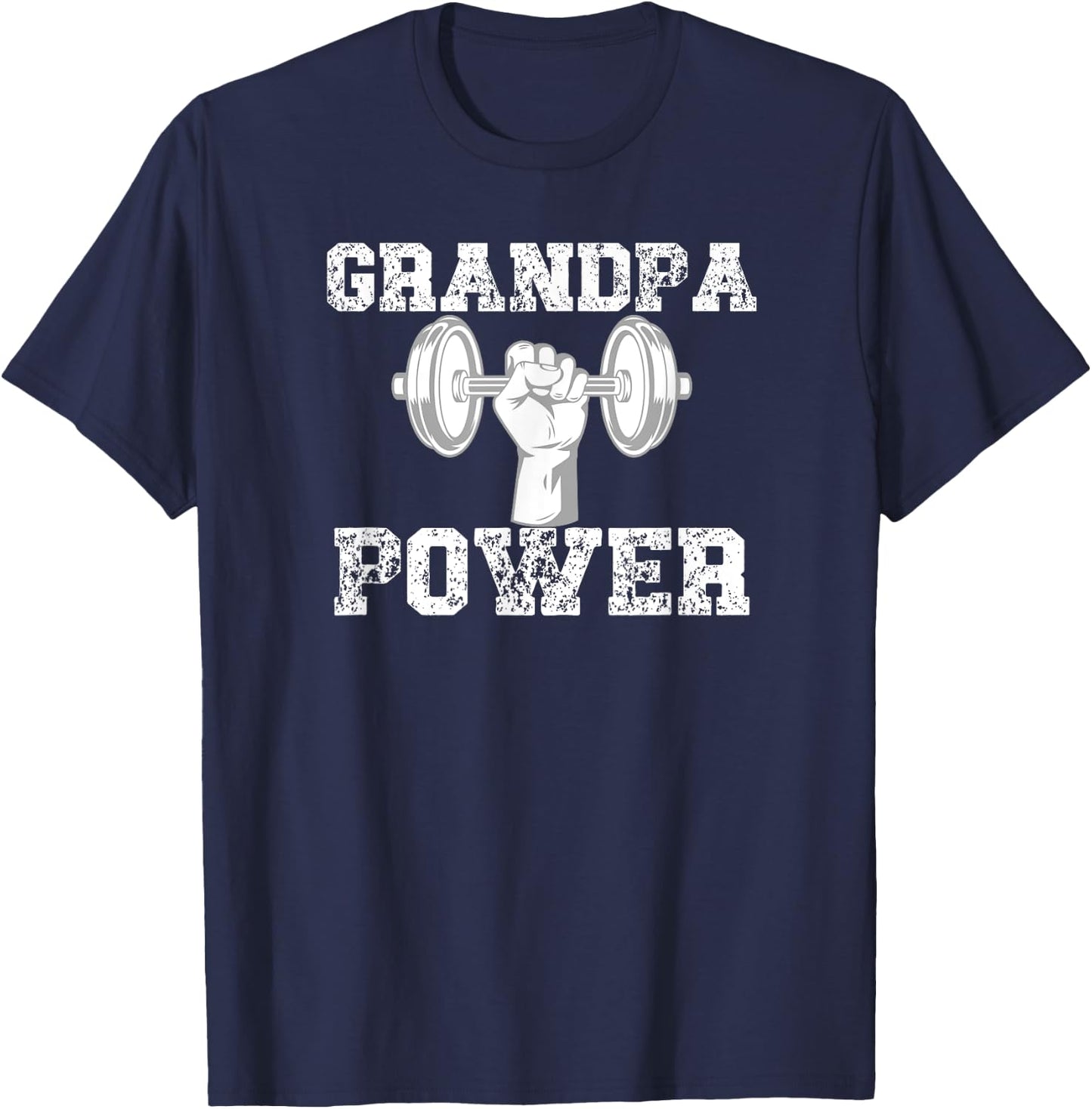 Grandpa Gym Shirt - Grandpa Power Gym Body T-Shirt - T-Shirt | Navy