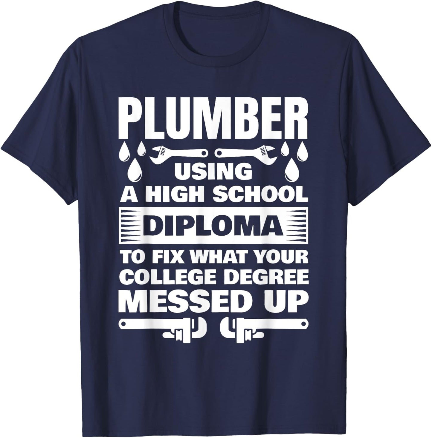 Funny Plumber Art Women Pipefitter Pipe Plumber T-Shirt - T-Shirt | Navy