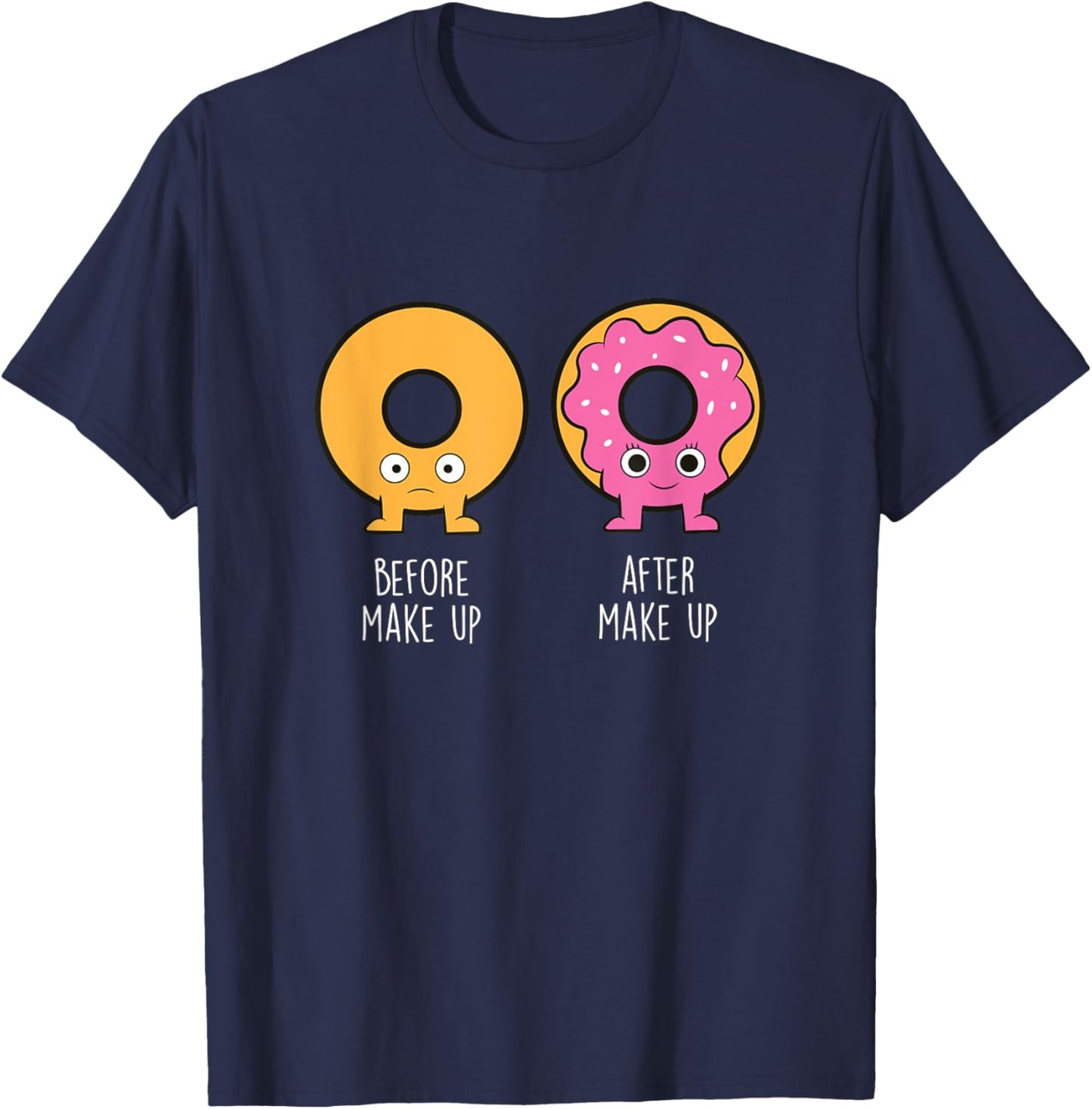 Donuts Before And After - Donut Food Lover Funny Donuts T-Shirt - T-Shirt | Navy