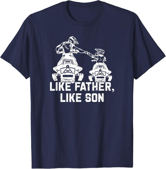Snowmobile - Like Father Like Son Snowcross Gift T-Shirt - T-Shirt | Navy