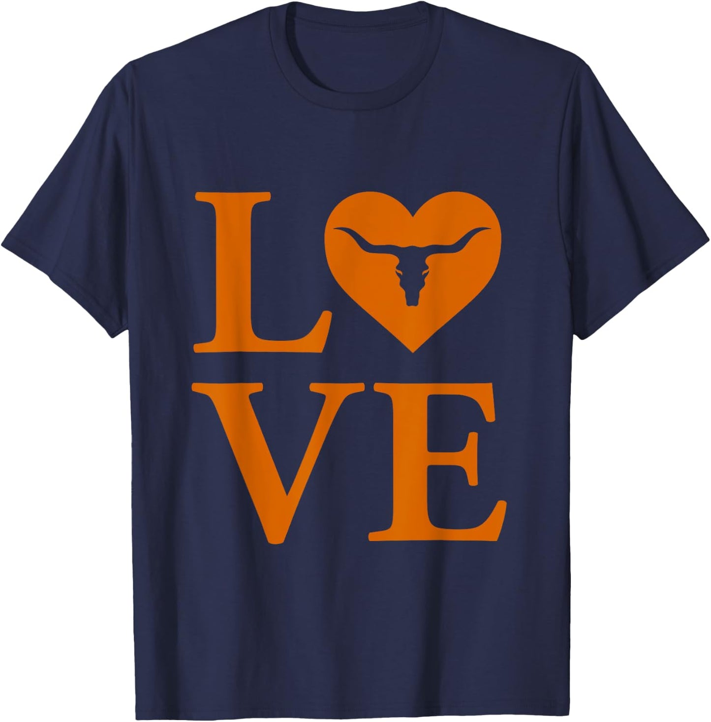 Love My Longhorn USA Love T-Shirt - T-Shirt | Navy