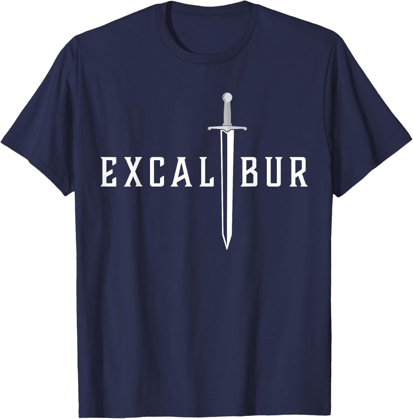 Excalibur The Legendary Sword in the Stone of King Arthur T-Shirt - T-Shirt | Navy