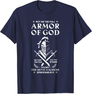 Put On The Pull Armor Of God Christian Jesus T-Shirt - T-Shirt | Navy