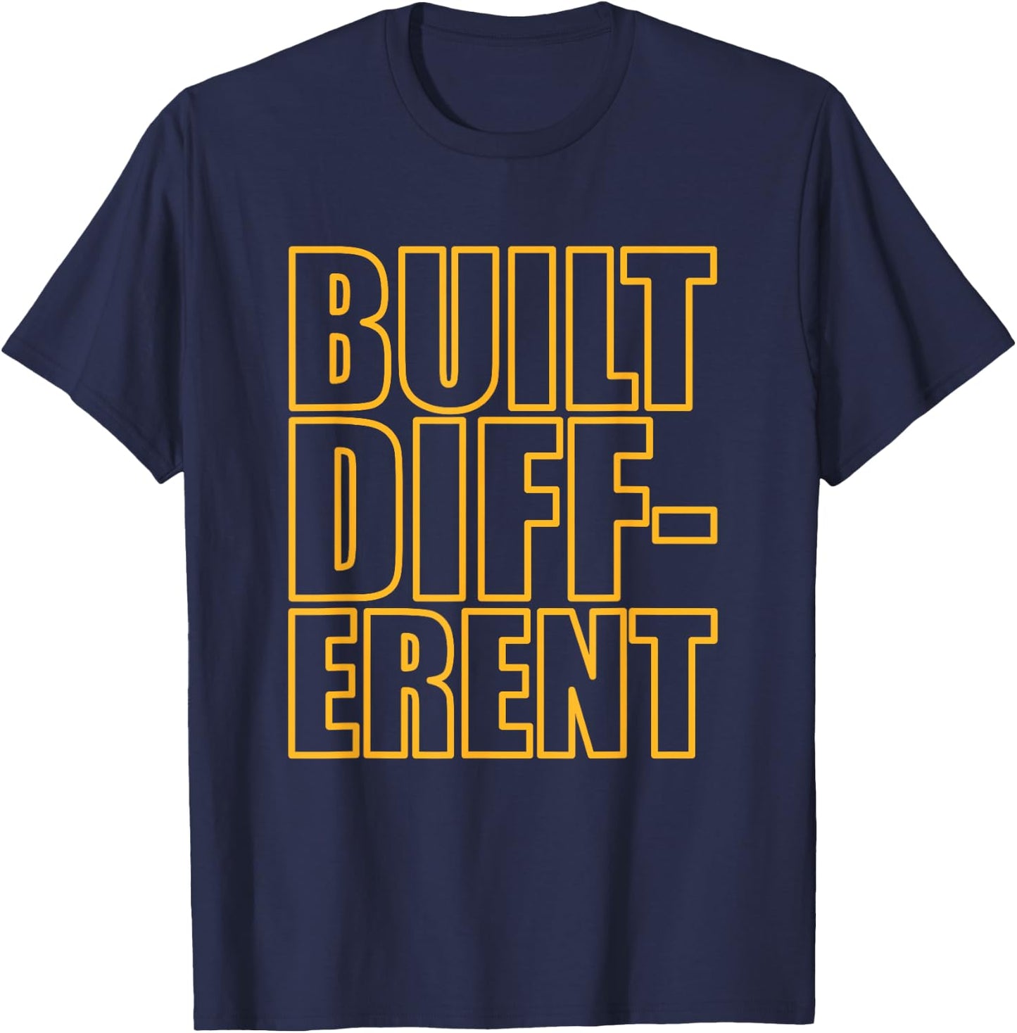Concrete And Luxury Built Different Laser Orange T-Shirt - T-Shirt | Navy