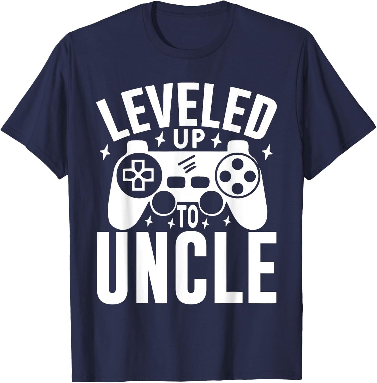 Leveled Up To Uncle & Uncle Pregnancy Announcement Gamer T-Shirt - T-Shirt | Navy