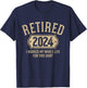 Retired 2024 retirement worked whole life for this T-Shirt - T-Shirt | Navy