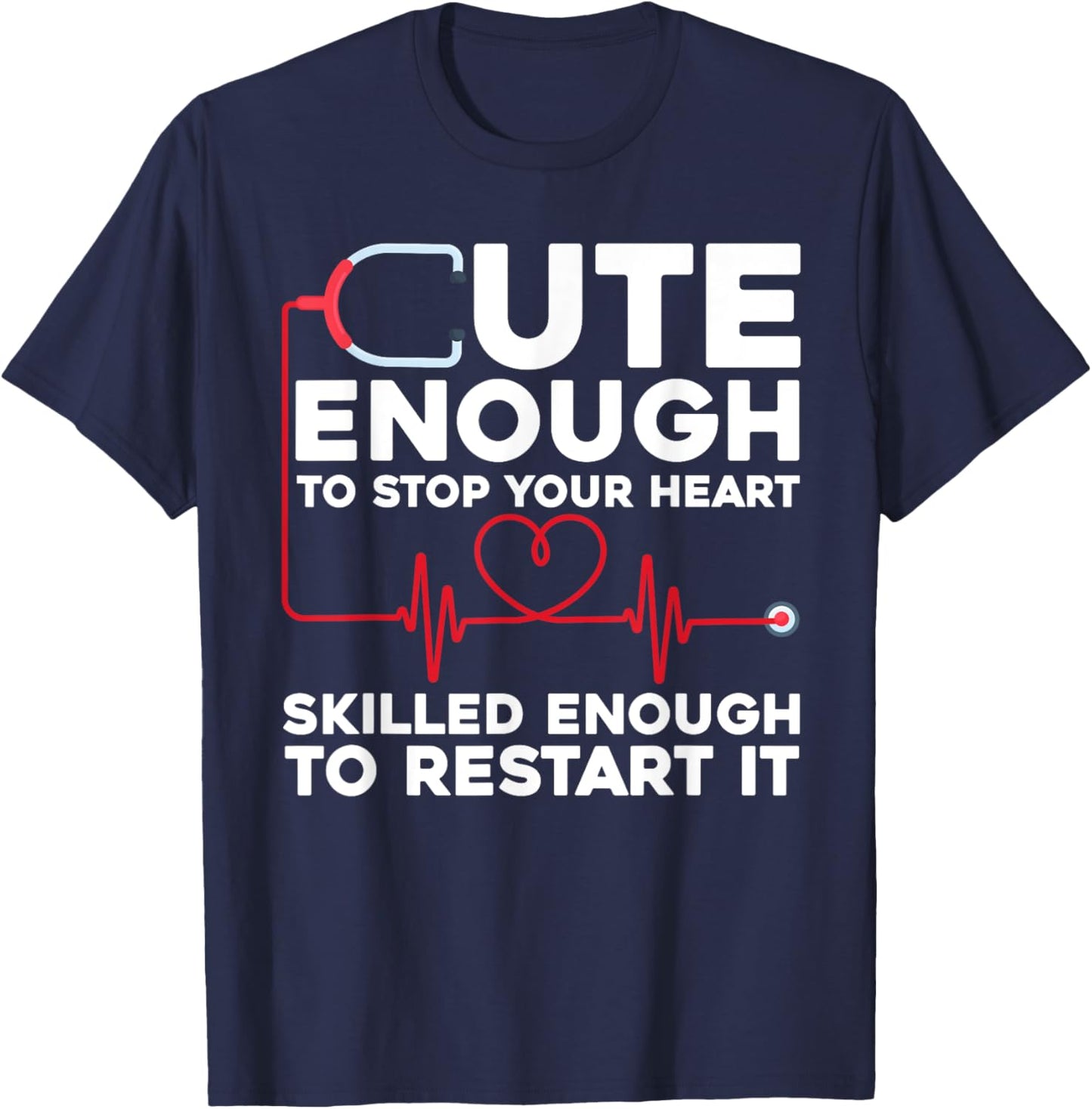 Funny Nurse Design Women Registered Nurse Nursing T-Shirt - T-Shirt | Navy