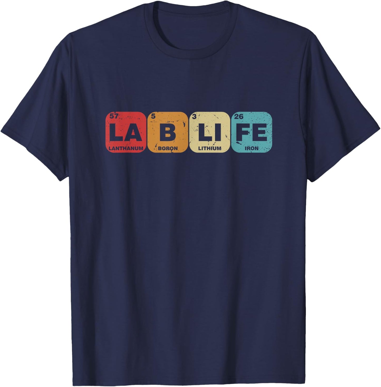 Lab-Life Laboratory Research Lab Rat Periodic Element Table T-Shirt - T-Shirt | Navy