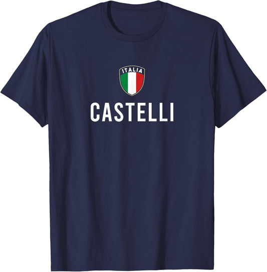 Italian Pride Abruzzo Italia Apparel Black Classic Fit , Small, Short Sleeve, Letter Print, -Adults, Women, All Seasons T-Shirt - T-Shirt | Navy