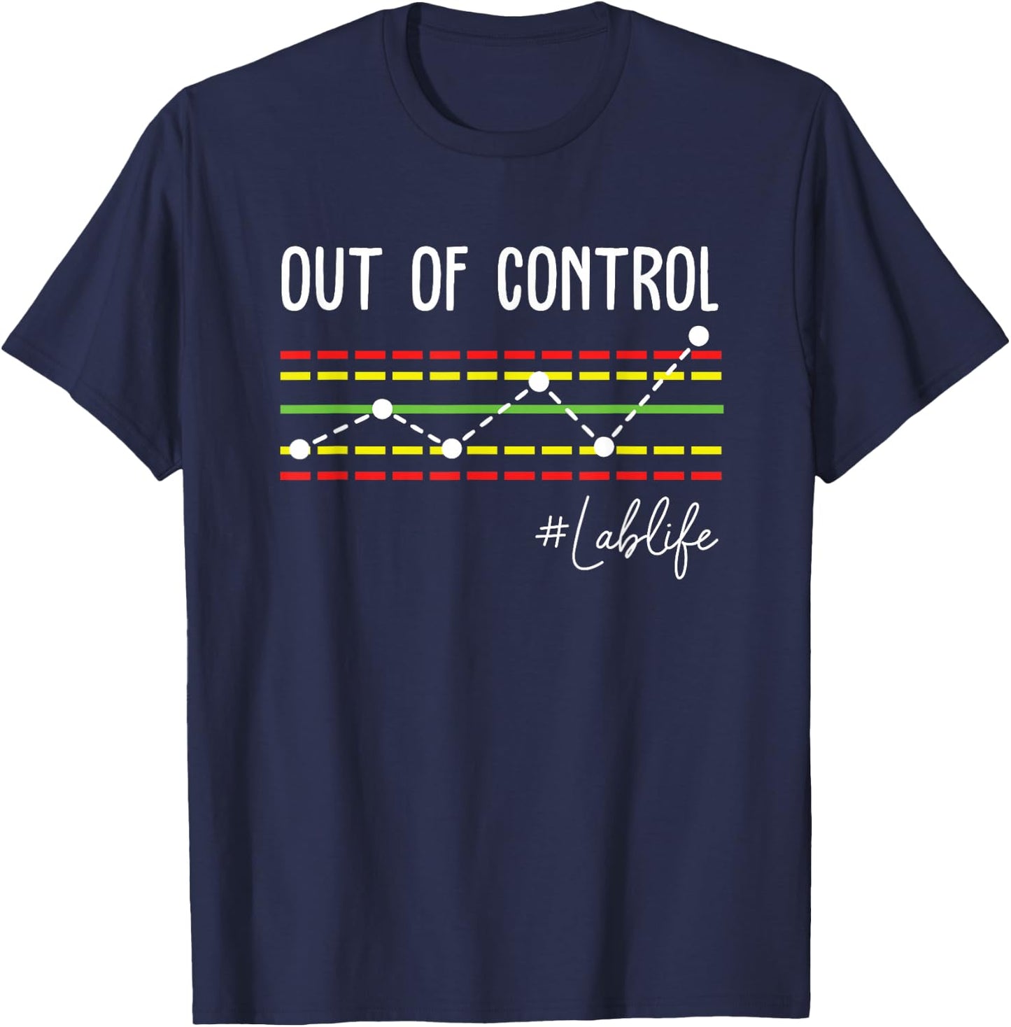 Scientist Chemistry Lover Lab Tech QC Chart Out Of Control T-Shirt - T-Shirt | Navy