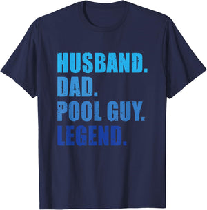 Husband Dad Pool Guy Legend Funny Men T-Shirt - T-Shirt | Navy