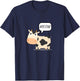 Cow Says Meow Funny Animal Unexpected Twist On Nature Humor T-Shirt - T-Shirt | Navy